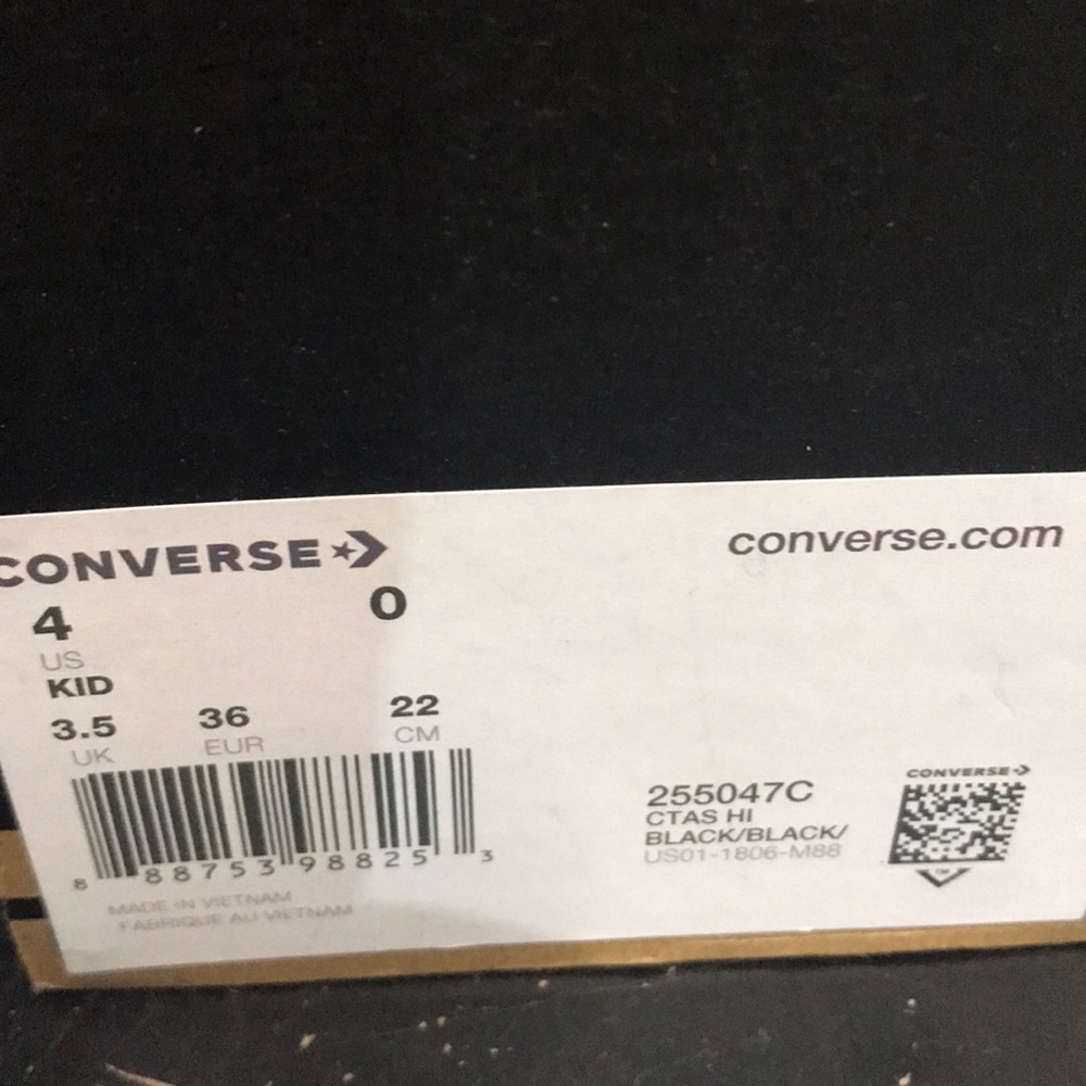 NWT Converse Ctas HI Black Black J/W AUTHENTIC - Picture 8 of 8